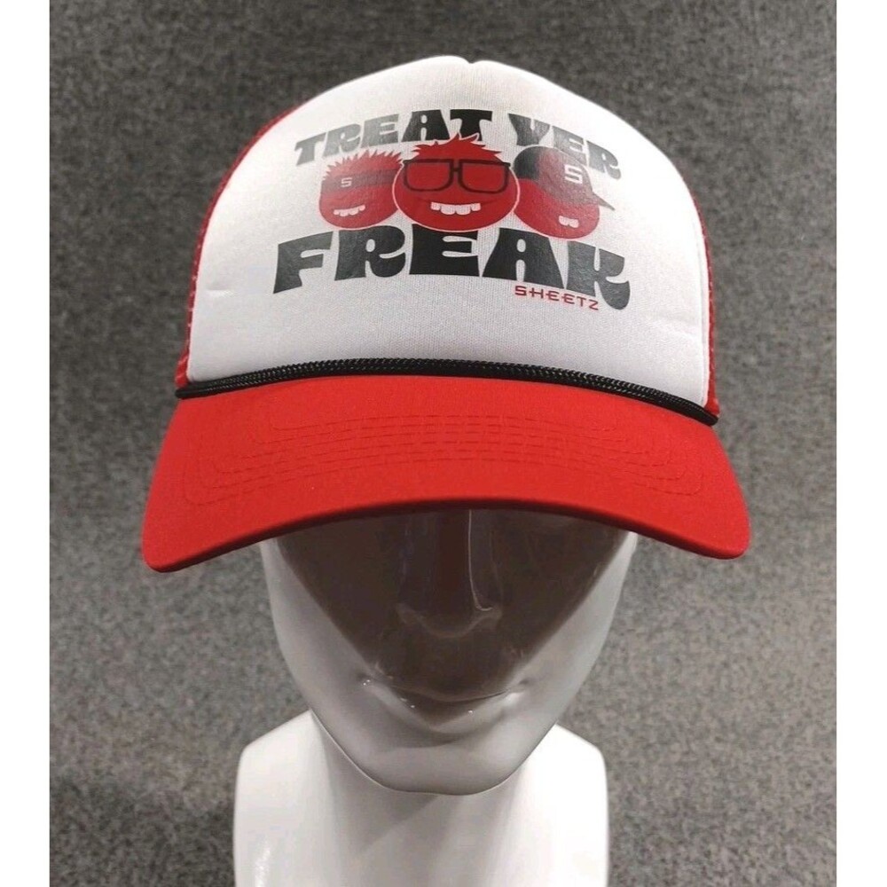 Treat Yer Freak Sheets Mesh Trucker Hat Snapback Red/White